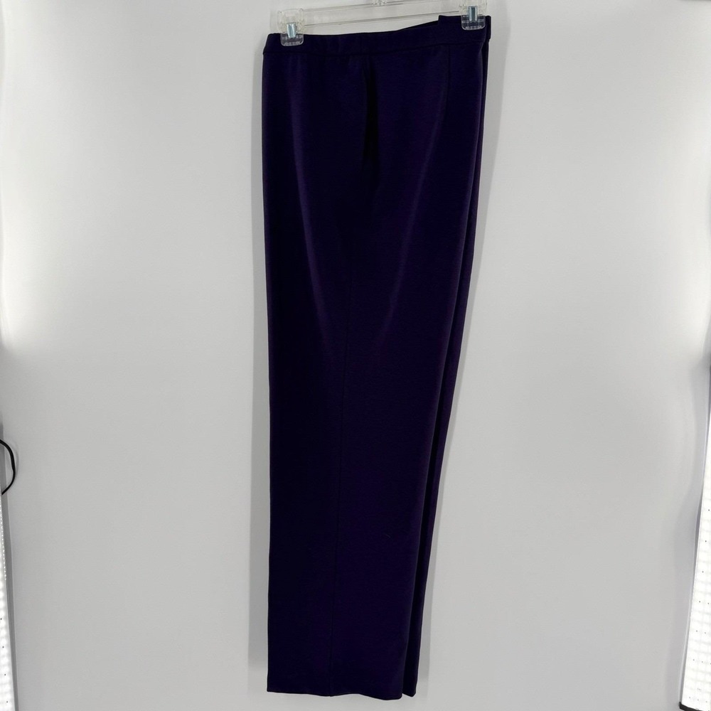 Allison Daley Womens Sz 16 Purple Knit Pull On Straight Leg Dress Pants Trousers